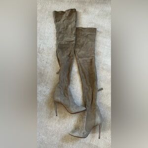Aquazzura beige Tan Brown Over-the-Knee Boots 37.5